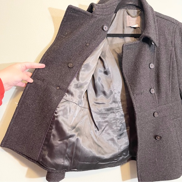 J Crew Stadium Cloth by Nello Gori Grey Wool Blend Peacoat Size 6 - Picture 7 of 16